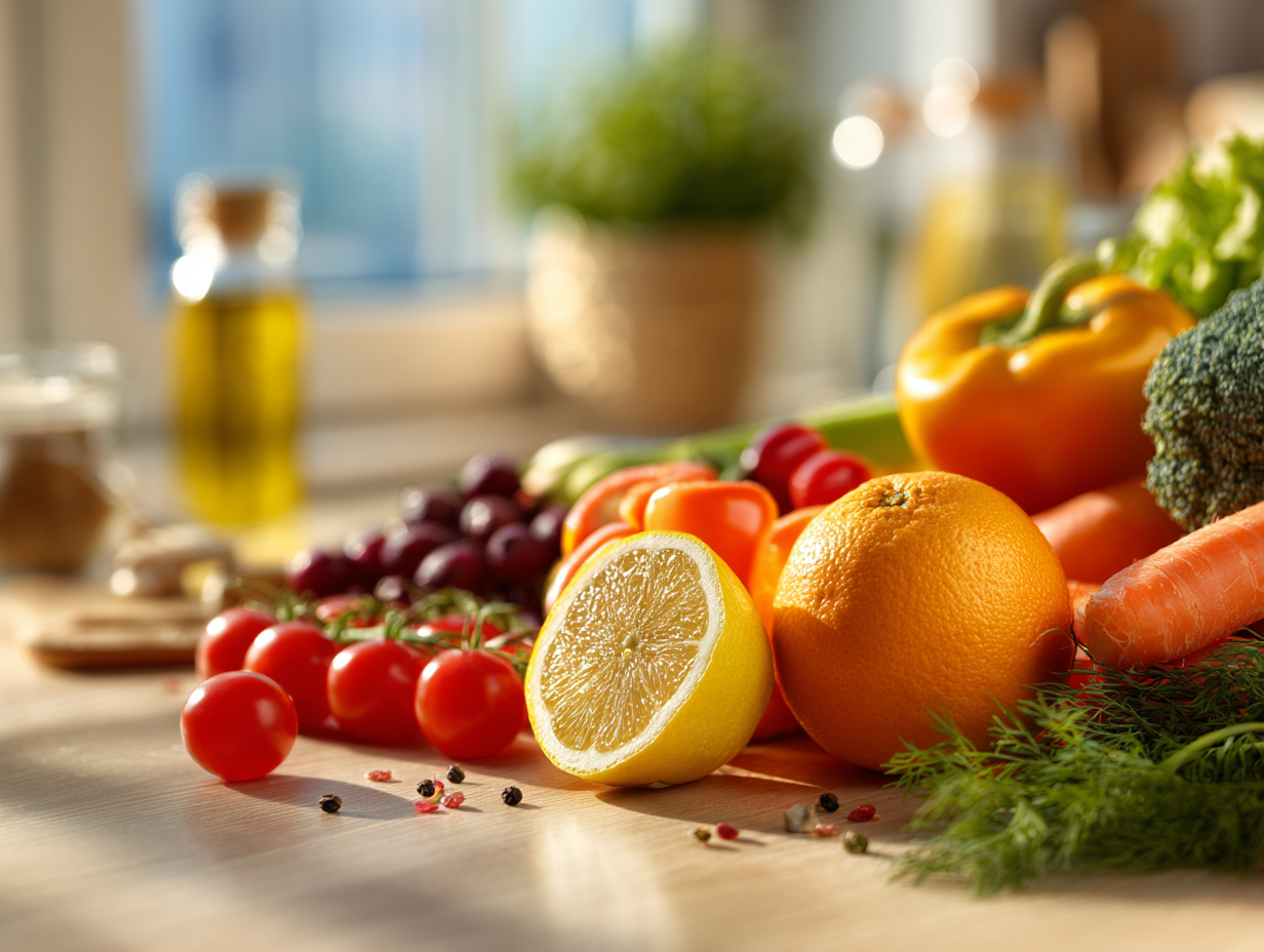 Здорове збалансоване харчування з різноманітними продуктами